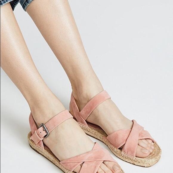 Splendid Pink Blush Suede Espadrille Sandals with Jute Detail - Picture 10 of 12